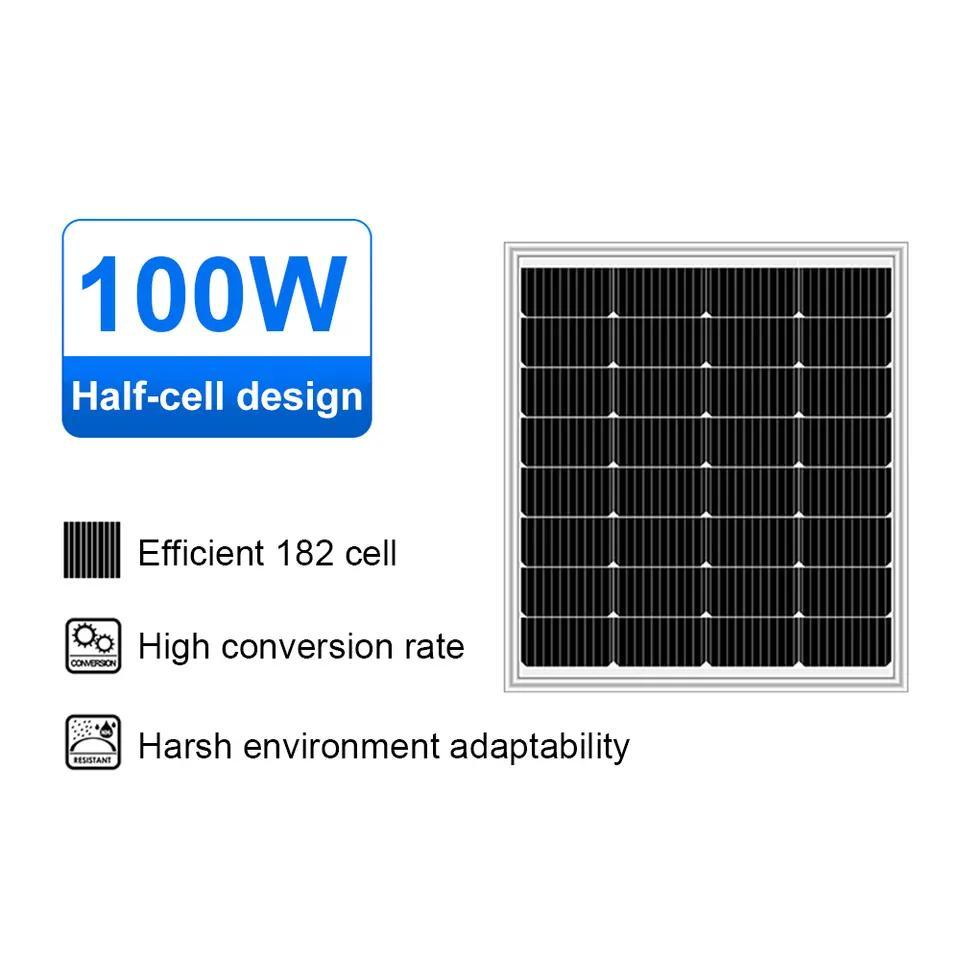 100W 200W 300W 400W 540W 550W 12V 18V 30V 34V 40V 轻型太阳能模组面板带逆变器太阳能电池充电器