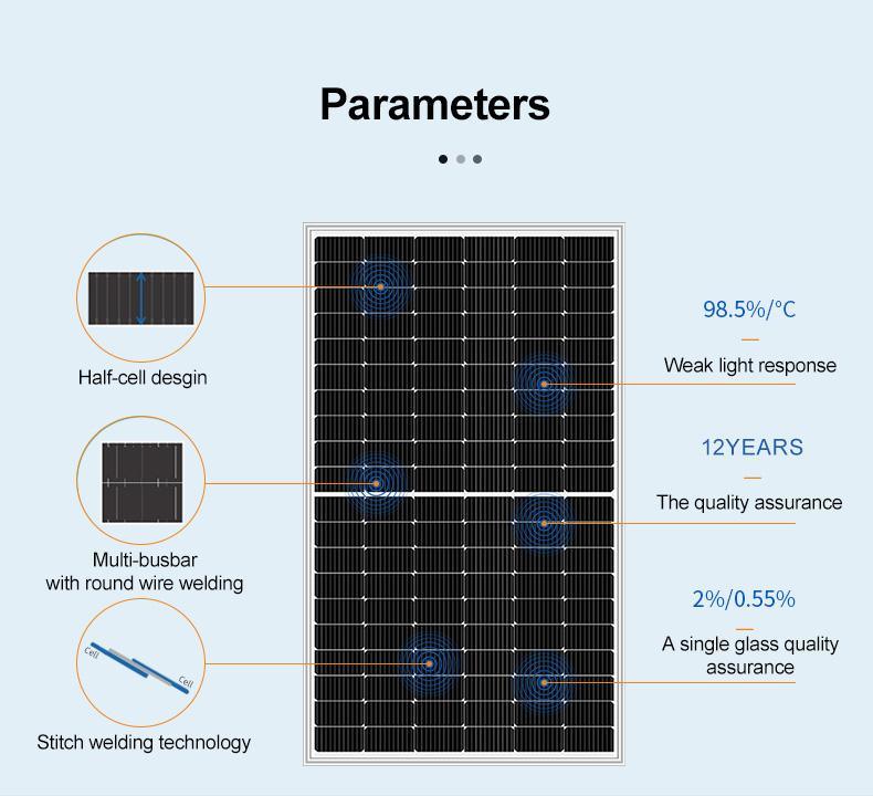 太阳能电池板 550 瓦单晶太阳能电池板 540W 550W 光伏电池板